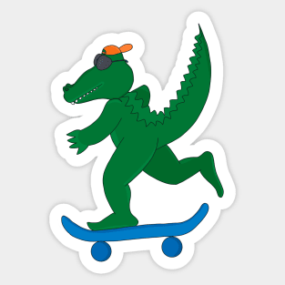 Skater Crocodile Sticker